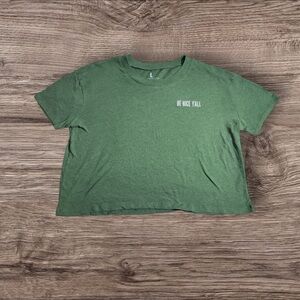 Green Crop Top with 'Be Nice Y'all' Print‎
